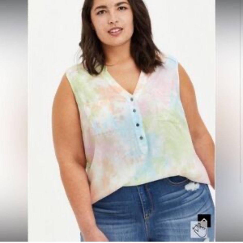 Torrid Women's Pastel Tie-Dye Tank Top Plus Size 2